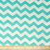 Stitch & Sparkle 100% Cotton, 44" Wide, Cut by the Yard, Chevron Aqua White Silver