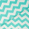 Stitch & Sparkle 100% Cotton, 44" Wide, Cut by the Yard, Chevron Aqua White Silver