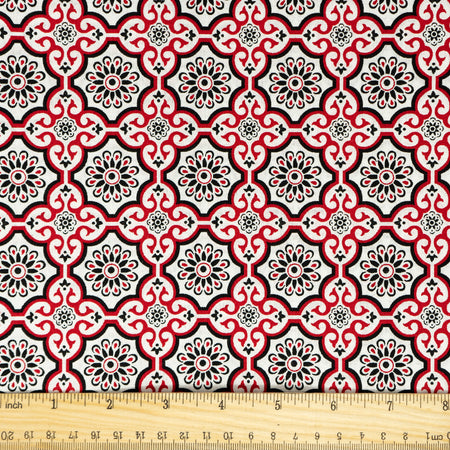 Stitch & Sparkle, 100 % algodón, 44" de ancho, se vende por yardas, diseño «Blossom Lattice»