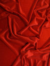 TELA DE TERCIOPELO ELÁSTICO CON PURPURINA, 360 GRAMOS DE SPANDEX / Rojo / Se vende por yarda