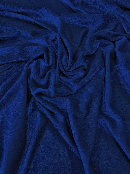 TELA DE TERCIOPELO ELÁSTICO CON PURPURINA, 360 GRAMOS DE SPANDEX / Azul real / Se vende por yarda