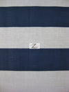 Poly Cotton 2 Inch Giant Stripe Fabric / White/Blue / Sold By The Yard
