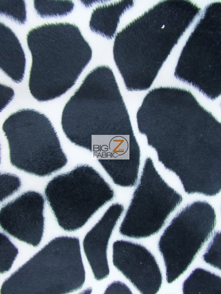 Safari White Velboa Giraffe Animal Short Pile Fabric / Sold By The Yard||color:Safari Giraffe