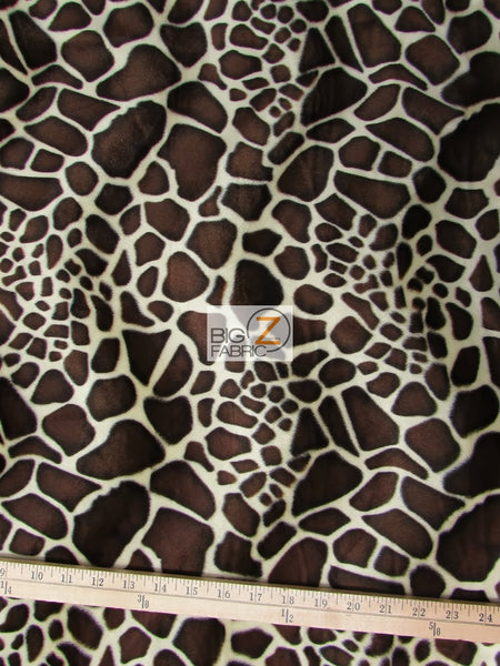 Tejido de pelo corto con estampado de jirafa Safari Velboa / Se vende por metros||color: Jirafa Safari