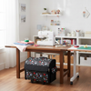 Rolling Sewing Machine Tote, Floral Storage Bag with Wheels & Telescoping Handle