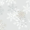 Grey Snowflakes Wideback Cotton Fabric per yard