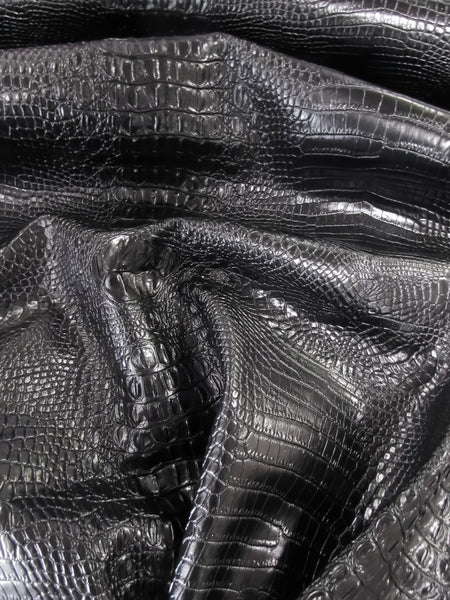 Tejido de vinilo con relieve 3D «Death Black Hydra Gator» / Se vende por metros