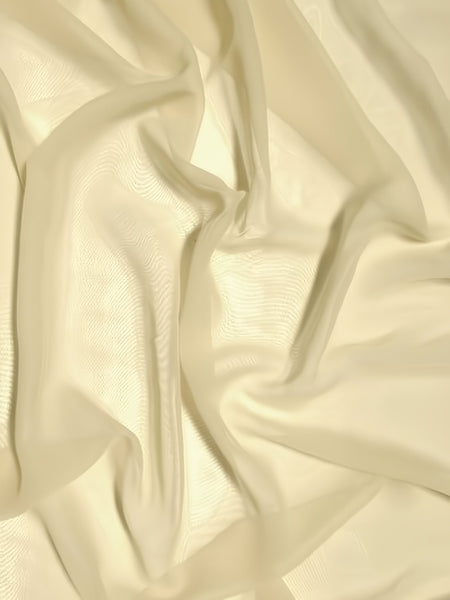 Solid Hi-Multi Chiffon Dress Fabric / Ivory / Sold By The Yard