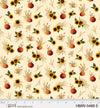 Harvest Minis Sunflowers and Pumpkins on Cream 100% Cotton