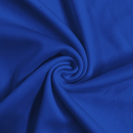 Tejido de punto interlock de poliéster liso / Azul real / Se vende por yardas