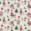Christmas Dogs on Gray 100% Cotton Price per Yard