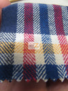 Tejido de franela para uniformes, de cuadros tartán gruesos / Azul marino/Rojo/Amarillo / Se vende por metros