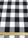 Tejido de franela para uniformes, de cuadros tartán gruesos / Blanco búfalo/Negro / Se vende por metros