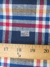 Tejido de franela para uniformes, de cuadros tartán gruesos / Blanco búfalo/Negro / Se vende por metros
