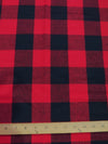 Tejido de franela grueso de cuadros escoceses para uniformes / Rojo búfalo/Negro / Se vende por metros