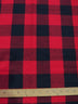 Tejido de franela grueso de cuadros escoceses para uniformes / Rojo búfalo/Negro / Se vende por metros
