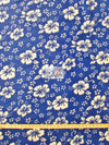 Tejido de felpa azul hawaiano con estampado floral