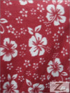 Flower Hawaiian Red Fleece Fabric