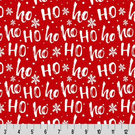 Tela «Ho Ho Ho Cloud Cuddle Scarlet» por yarda