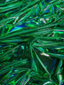 Ultra Holographic Glossy Patent Spandex Vinyl Fabric / Green / Sold By The Yard