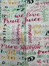 1 Yard Precut Citrus Words on White 100% Cotton Blender