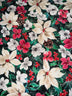 Piñas de poinsettia sobre fondo verde azulado, 100 % algodón
