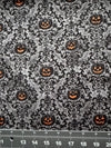 Halloween Pumpkin Damask on Gray