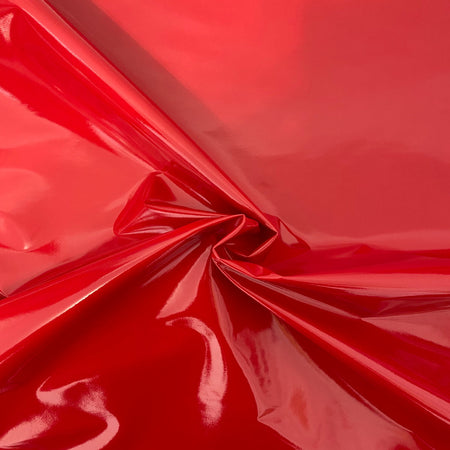 Patent Faux Leather Apparel Vinyl Fabric||color:Red