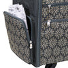 Everything Mary Flat Top XL 4 Wheel Collapsible Rolling Sewing Machine Storage Case, Tan Floral