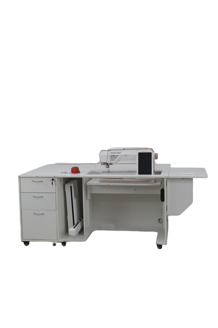 Mueble de costura Sydney Lite XL en blanco ceniza