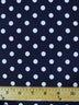 Poly Cotton Printed Fabric Small Polka Dots / Navy/White Dots / Sold By The Yard