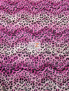 Tejido de felpa de pelo corto con estampado de leopardo en rosa/fucsia / Se vende por metros||color: rosa/fucsia con estampado de leopardo