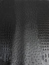 Death Black Mutant Ostrich Gator Embossed Vinyl Fabric / Sold By The Yard