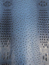 Raging Blue Mutant Ostrich Gator Embossed Vinyl Fabric / Sold By The Yard
