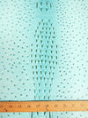 Glacier Blue Mutant Ostrich Gator Embossed Vinyl Fabric / Sold By The Yard