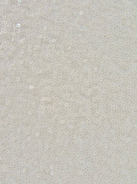 Mini Disc Sequin Nylon Mesh Fabric / Shiny Ivory / Sold By The Yard