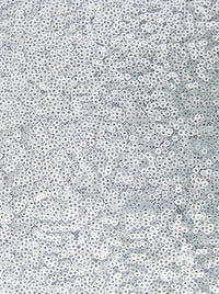 Mini Disc Sequin Nylon Mesh Fabric / Matte Silver / Sold By The Yard