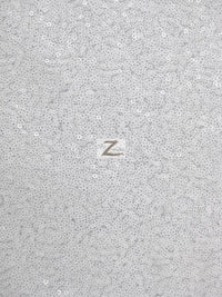 Mini Disc Sequin Nylon Mesh Fabric / Shiny White / Sold By The Yard