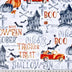 Multi Black Hallows Eve Digital Cuddle Fabric per yard