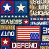 Multi Blue Patriot Text Wideback Cotton Fabric per yard