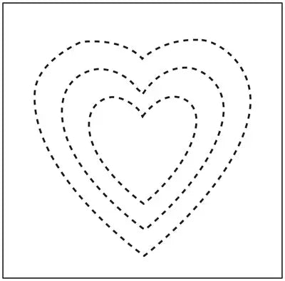 Hearts 6"/9"/12" Quilt Stencil