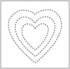 Hearts 3"/5"/7" Quilt Stencil