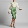 Stitch & Sparkle 100% Polyester, 57" Wide Charmeuse, Diamond Shibori- Green, Cut By Yard