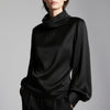 Stitch & Sparkle, 100 % poliéster, charmeuse de 57" de ancho, negro liso, se vende por yardas