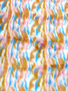 Chestnut, Pink, Turquoise Sunset Multi-Color Faux Fur Fabric /  Sold by the Yard