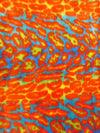 Tejido de piel sintética «Ecoshag Hippie Jaguar» / Puesta de sol de verano