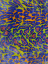 Tejido de piel sintética «Ecoshag Hippie Jaguar» / Acid