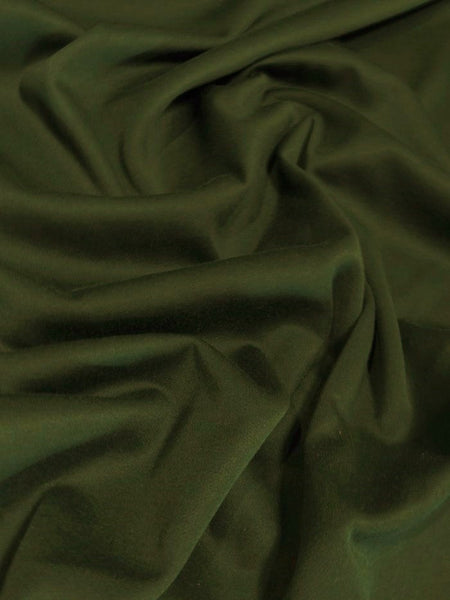 Tejido de forro polar para sudaderas y ropa / Verde oliva / Se vende por metros