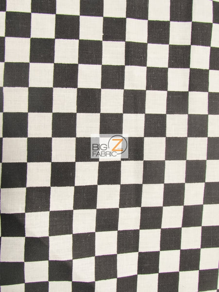Poly Cotton Printed Fabric Square Checkered / Mini Black/White / Sold By The Yard||color:Mini Black