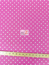 Poly Cotton Printed Fabric Small Polka Dots / Fuchsia/White Dots / Sold By The Yard||color:Fuchsia